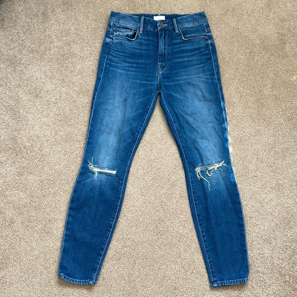 MOTHER HIGH WAISTED LOOKER ANKLE GOLD RUSH BABY SIZE 27